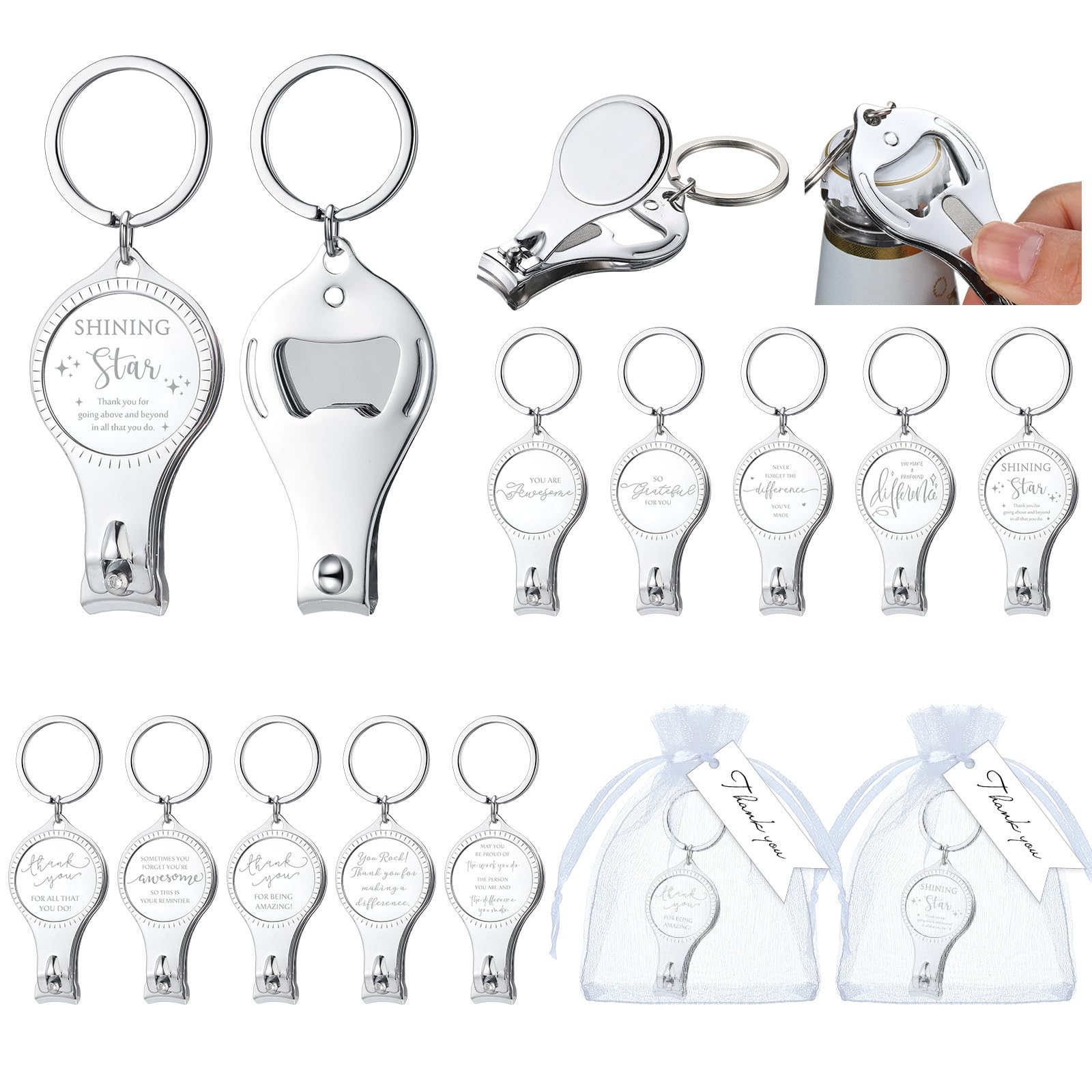 Vesici corta uñas 3 en 1 con abrebotellas; práctico para viajes