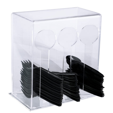 Vesici dispensador de utensilios con 3 compartimentos, organización clara.