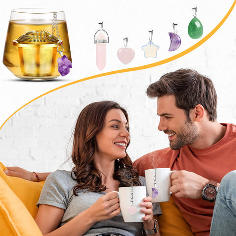 Infusor Vesici con dije piedra para elegancia en cada taza.