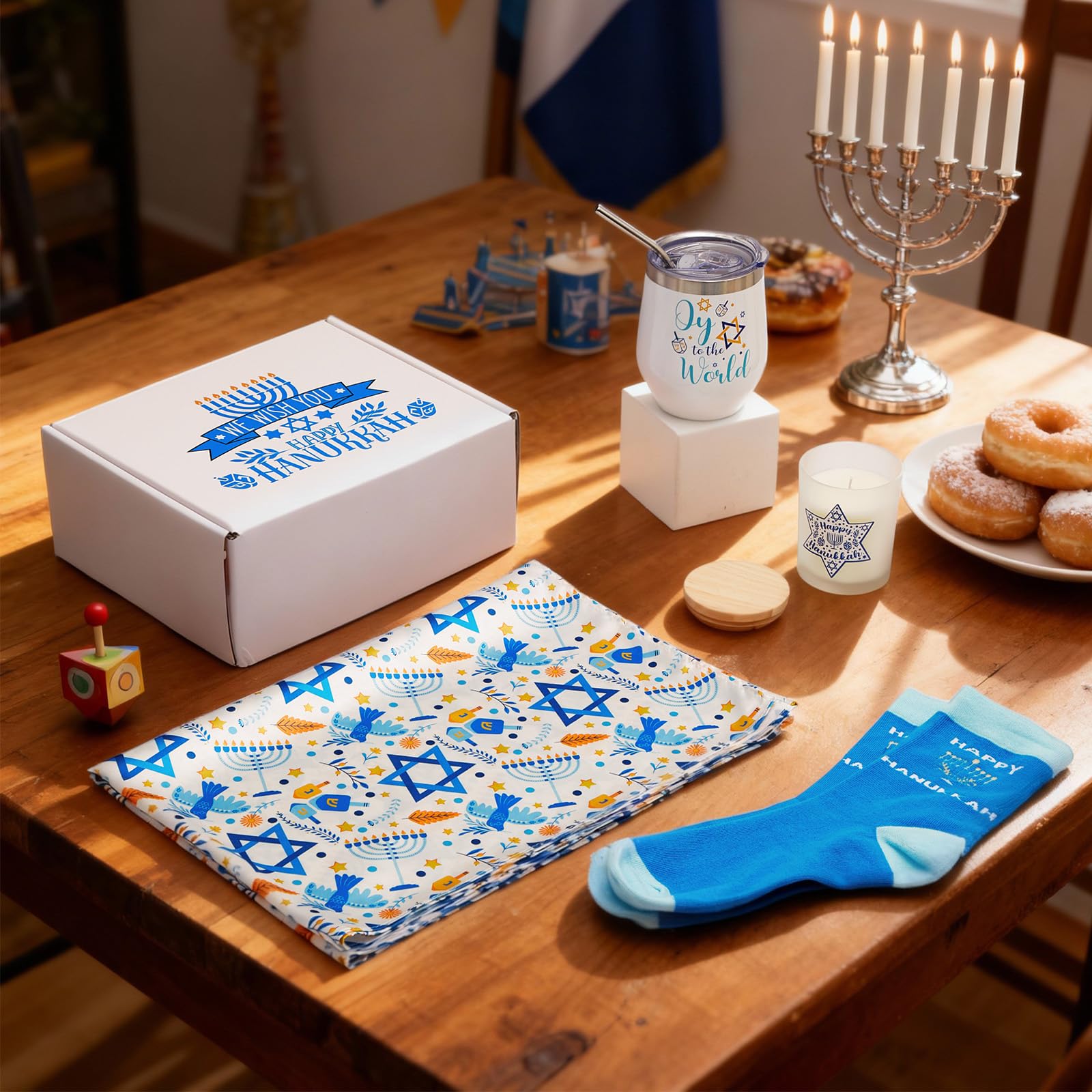 Vesici: caja regalo temática de Janucá, presentación lista para regalar