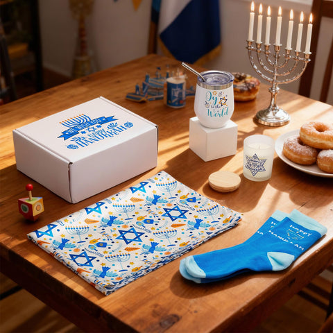 Vesici: caja regalo temática de Janucá, presentación lista para regalar