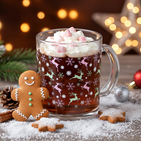 Vesici jarras navidad 12 onzas, borosilicato durable: resisten temperaturas.