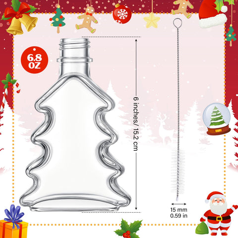 Conjunto Vesici frascos vidrio navidad para jarabe, diseño festivo y práctico