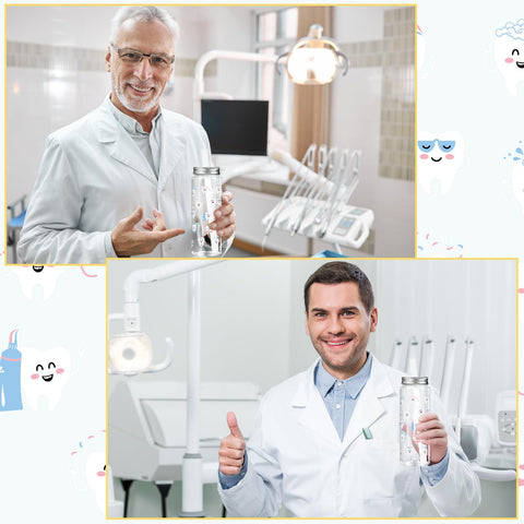 Vesici pajilla integrada en taza dental, regalo útil para el equipo