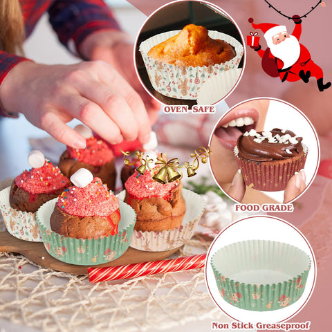 Liner Vesici con hombre de jengibre, diseño navideño para cupcakes.