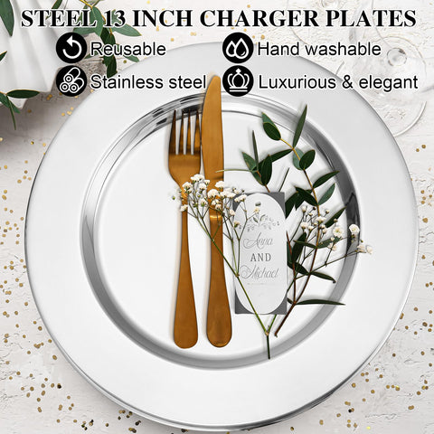 Plato cargador Vesici para fiestas y bodas, embellece la mesa.