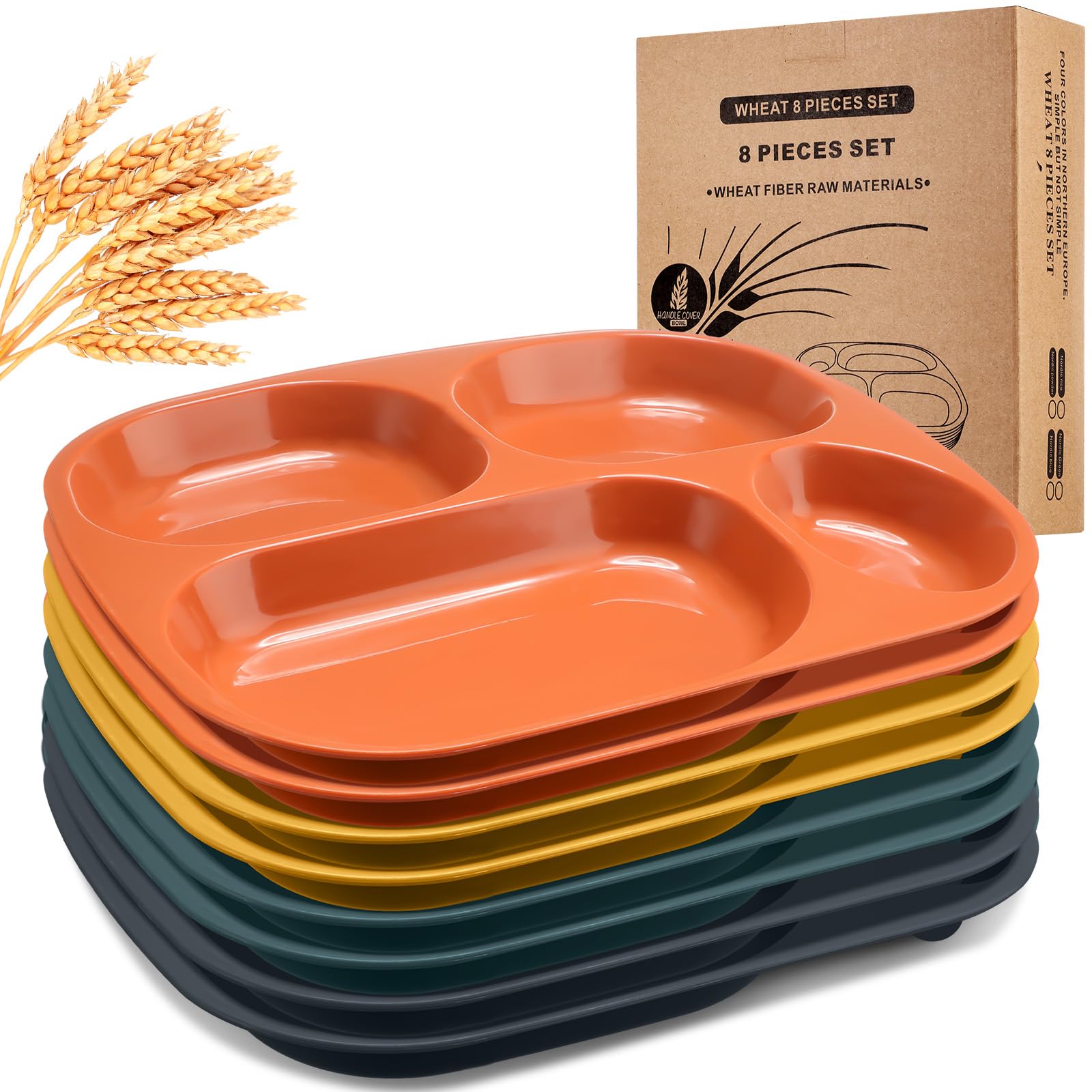 Vesici plato dividido amarillo de 9 pulgadas para porciones equilibradas