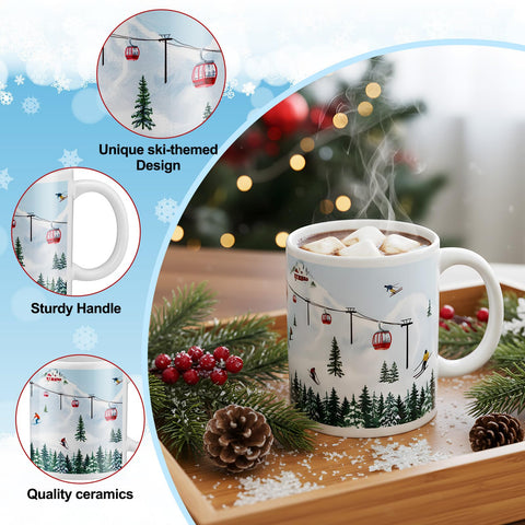 Taza Vesici de esquí con teleférico, perfecta para la pausa del café en la oficina.
