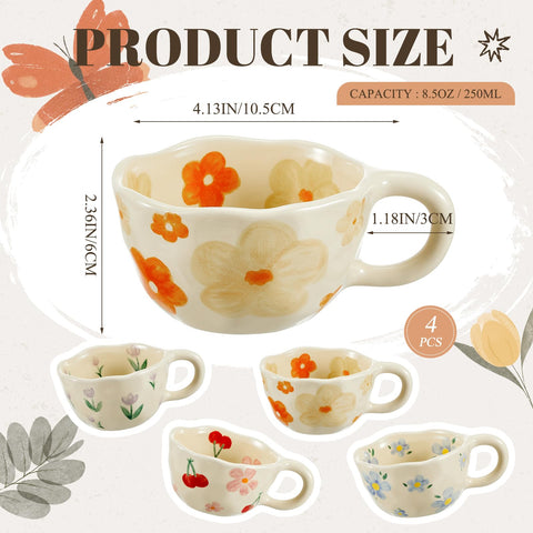 Taza Vesici con flor naranja, regalo creativo para té