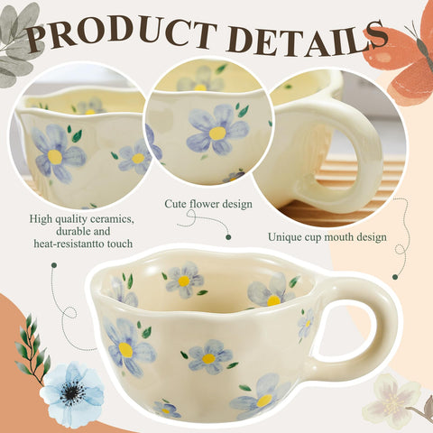 Taza Vesici con tulipanes morados, diseño único para bebidas