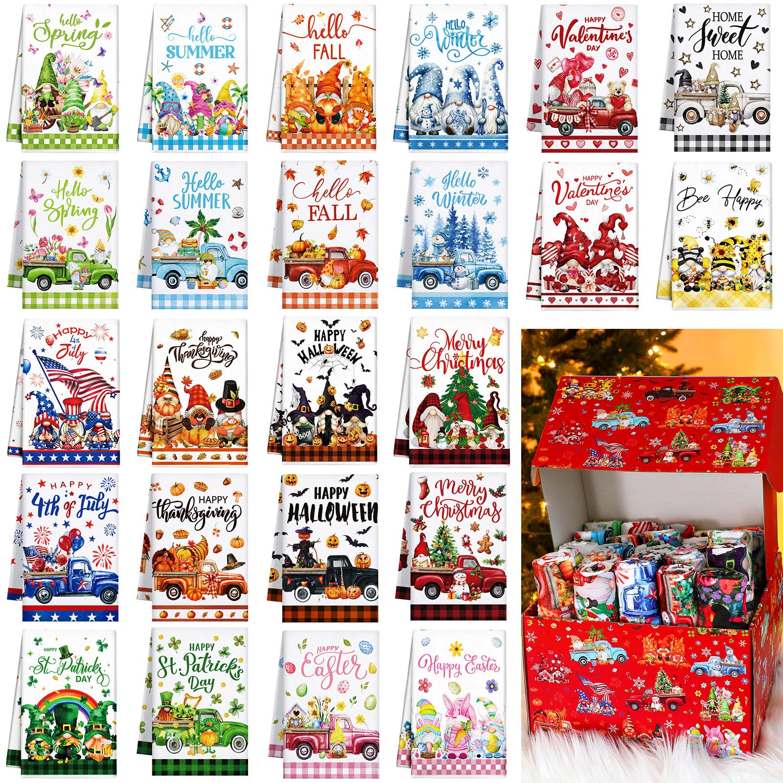 Toallas Vesici con caja regalo navideña para decoración festiva y regalo práctico