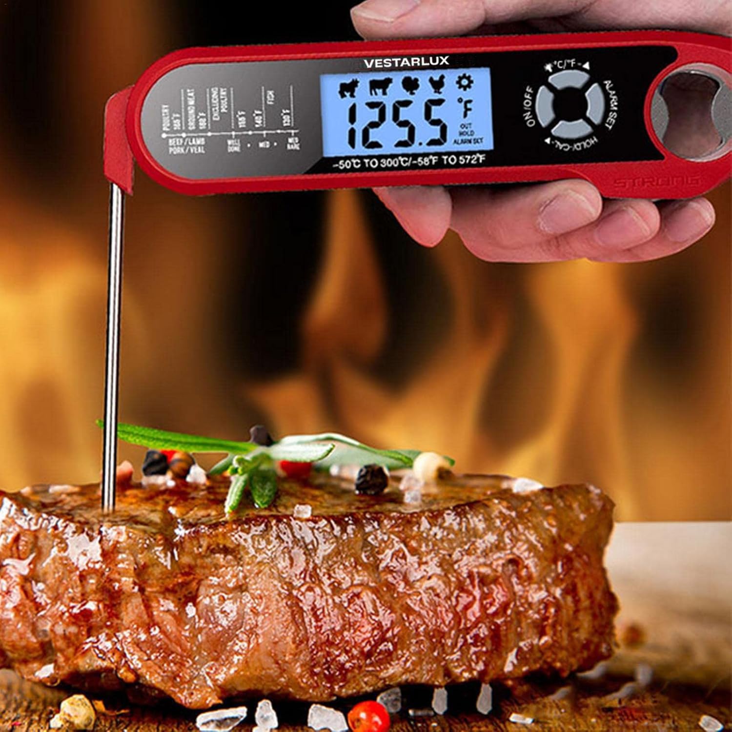 Vestarlux termómetro de cocina con doble sonda para mayor precisión