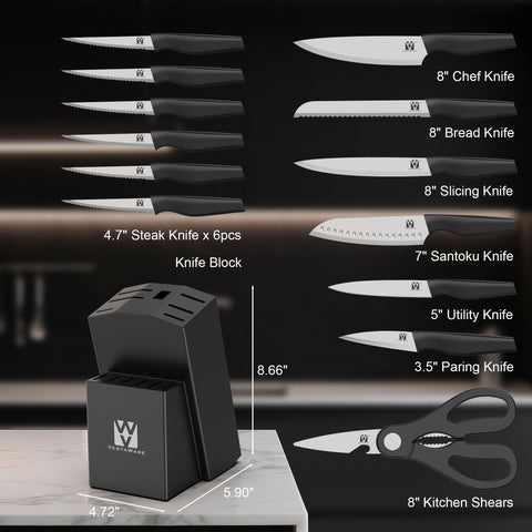 Cuchillo chef Vestaware de 8 pulgadas, filo afilado para cortes precisos.