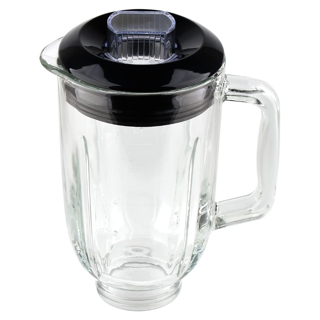 Veterger vaso de vidrio de 5 tazas con tapa, ideal para almacenar y medir porciones