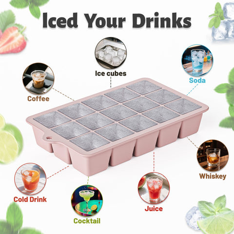 Vethwal 15 cubos de hielo de tamaño perfecto para bebidas.