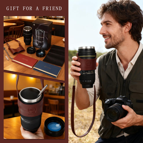 VEUQPM Taza lente cámara tapa, dos estilos para oficina o viaje.