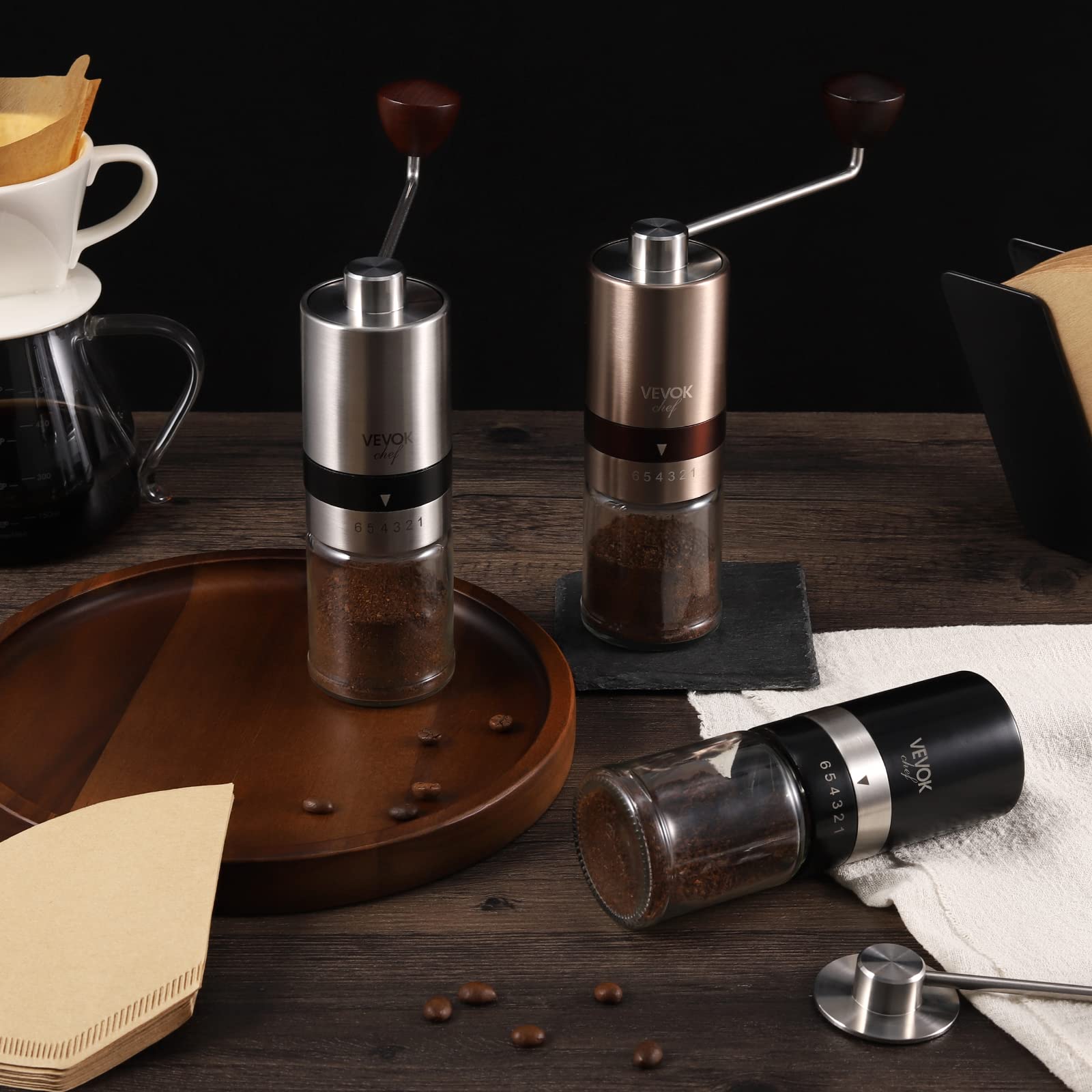 VEVOK CHEF empaque elegante y repuestos de vidrio disponibles
