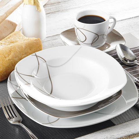 VEWEET Nikita plato de sopa marfil para comidas reconfortantes.