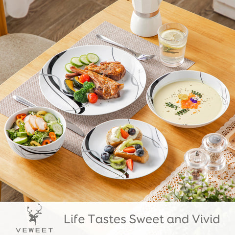 VEWEET Fiona tazones pasta 26 cm, ideales para platos de pasta o ensaladas generosas.