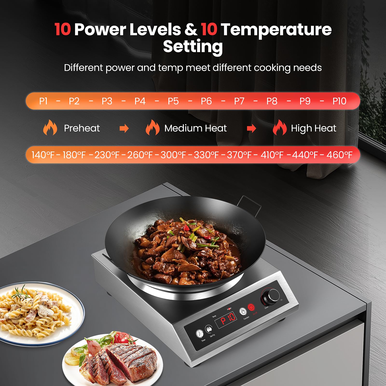 VEXMAECY Wok: función de salteado rápido para platos frescos