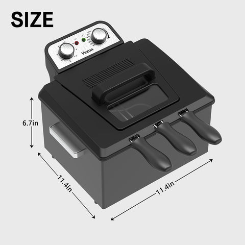 Control de temperatura ajustable en freidora Vexon