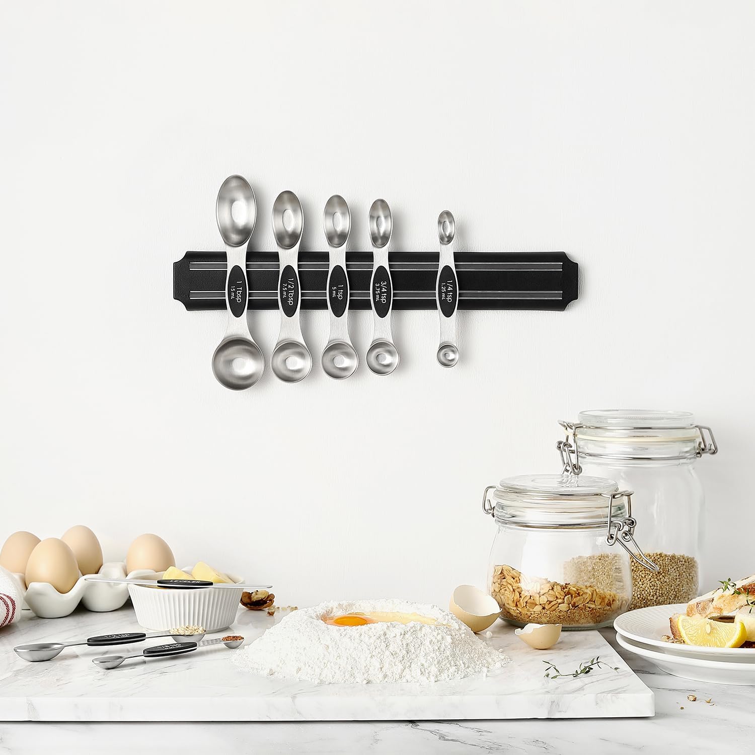 vfuni juego de 8 medidas en cucharaditas y cucharadas para recetas precisas.