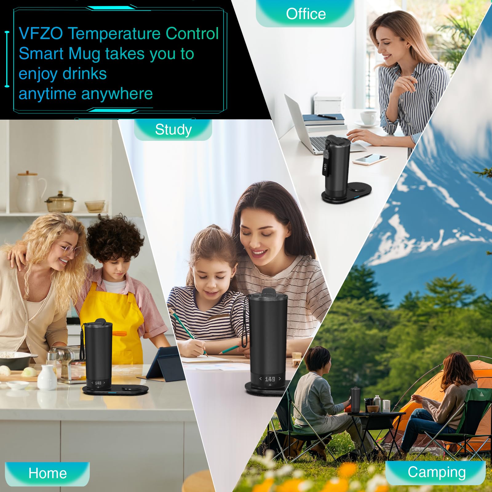 VFZO Diseño portátil ideal para viajes, oficina y actividades al aire libre.