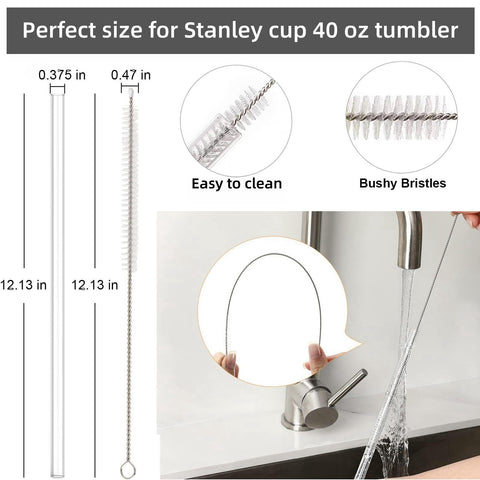 Pajillas VGHNQ para Stanley 40oz, incluye cepillo para limpieza.