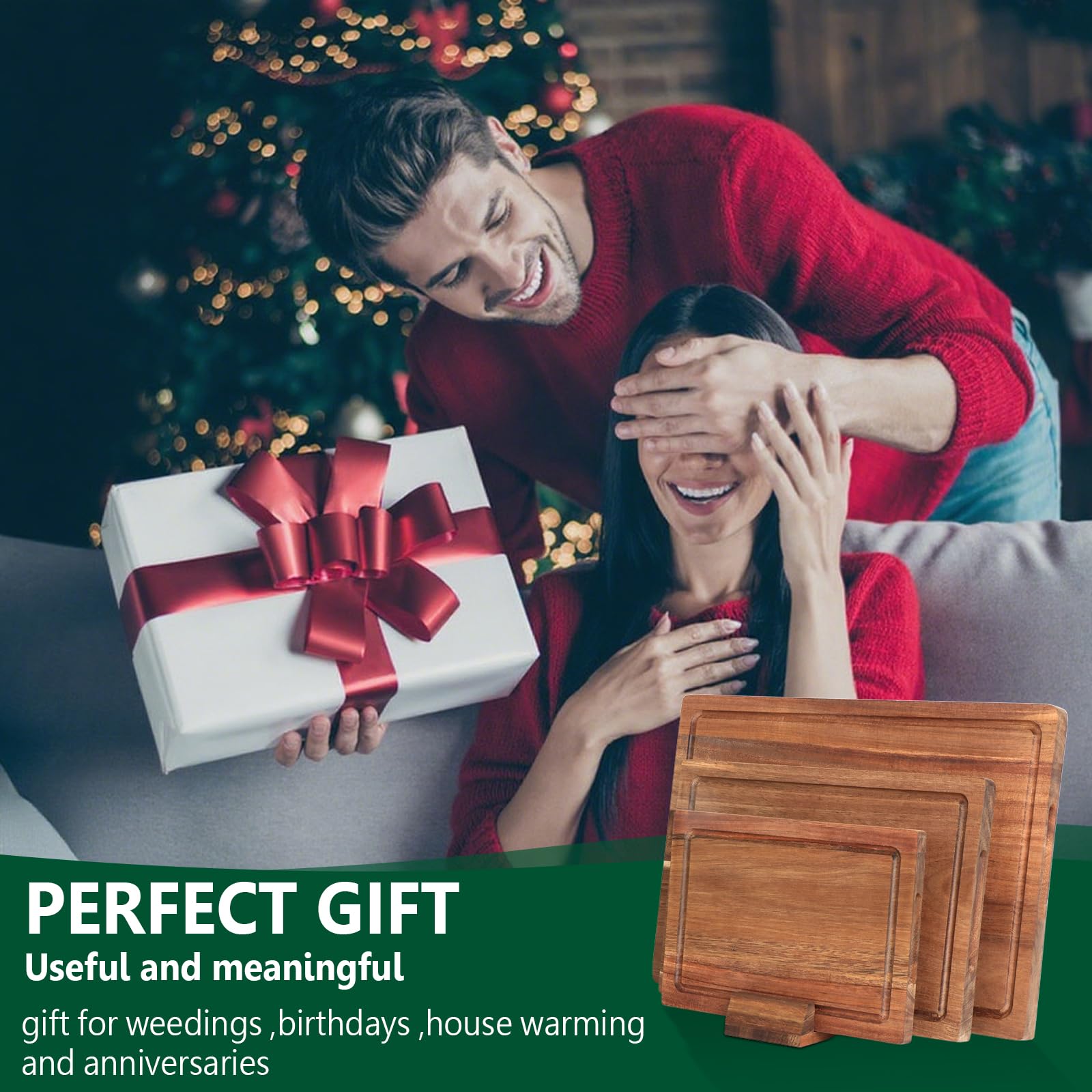 Vibaruta tablas acacia set 3 corte carnes con precisión