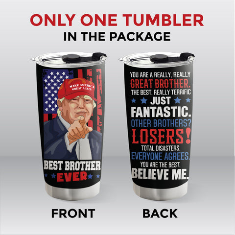 Viberty mejor hermano tumbler, diseño divertido con frase Mejor Hermano de Todos.