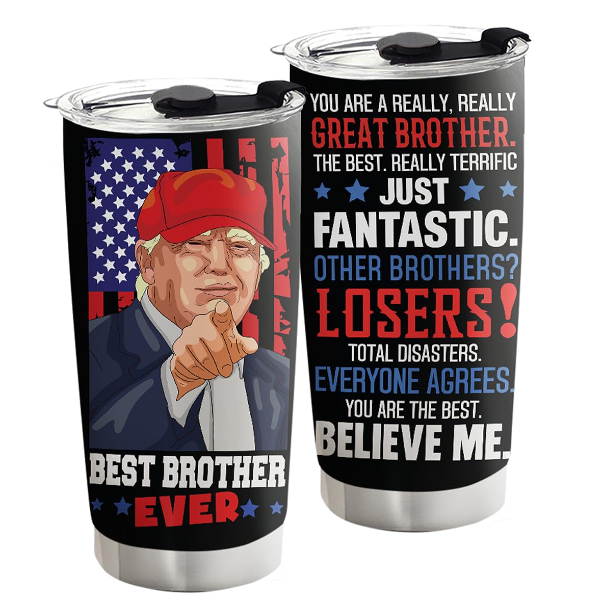 Viberty mejor hermano tumbler frontal, diseño llamativo para regalo entre hermanos.