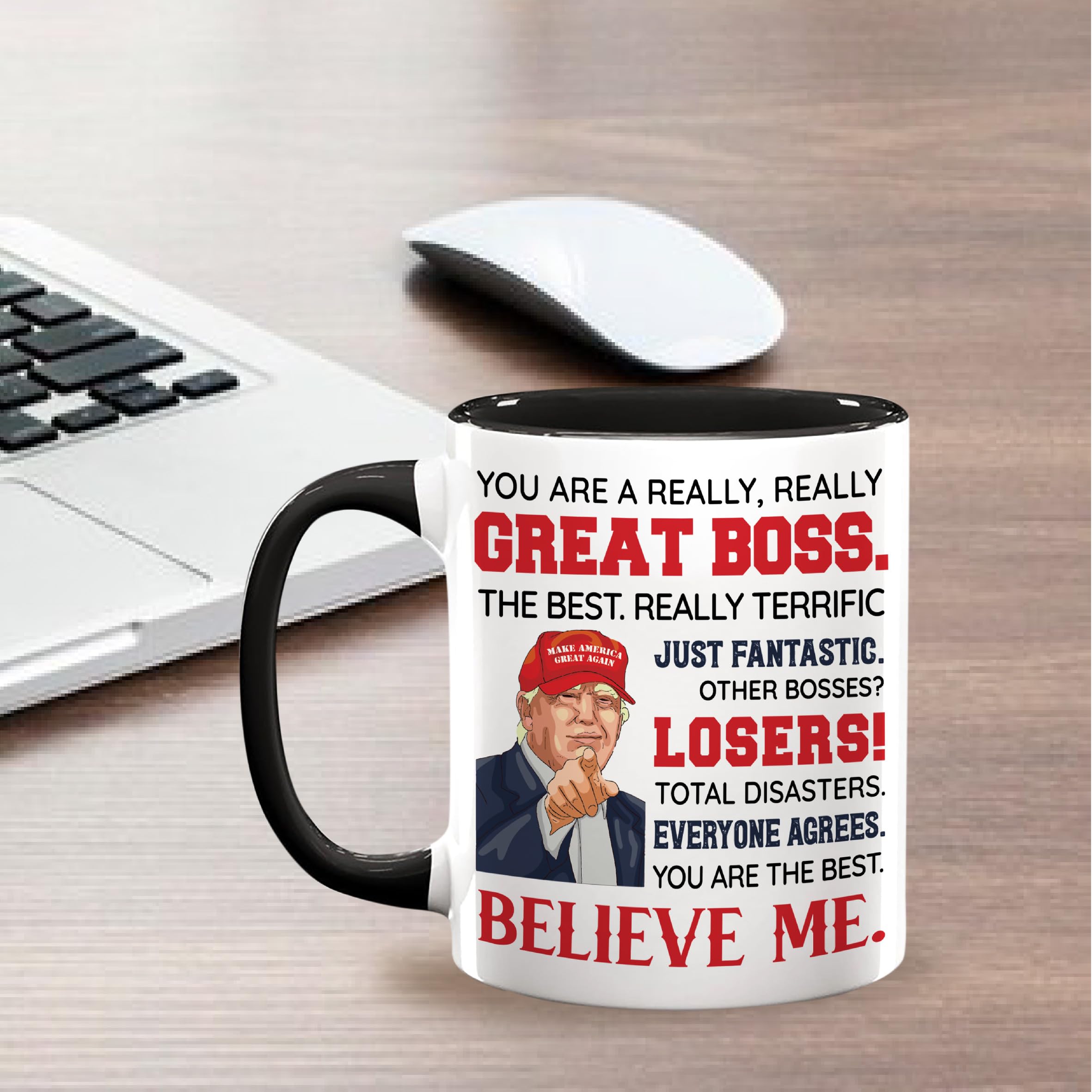 Taza Viberty para jefe 11oz para uso en oficina y casa, práctica diaria.