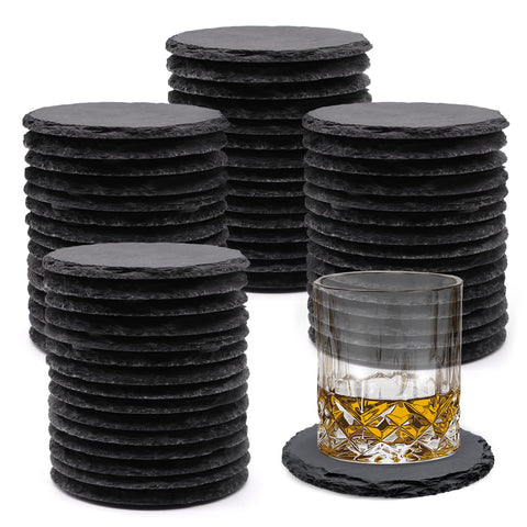 VIBRATITE posavasos de pizarra negra 4 pulgadas protegen superficies y elevan el estilo diario.