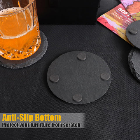VIBRATITE posavasos de pizarra para bebidas con aspecto natural y práctico.