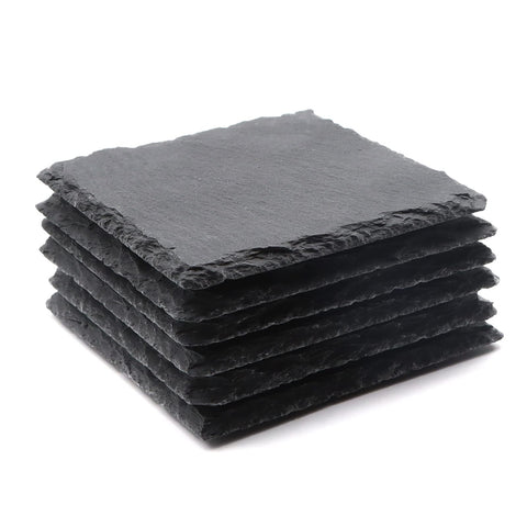 VIBRATITE posavasos de pizarra negro; protege superficies y añade estilo.
