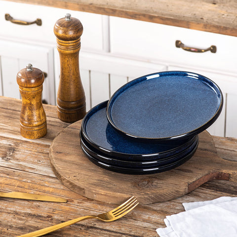 Vicrays plato ceramica apilable ahorro de espacio azul