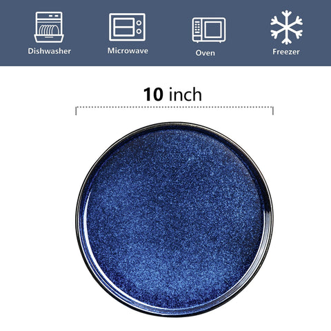 Vicrays plato ceramica para pasta o pizza 10 pulgadas azul, uso diario