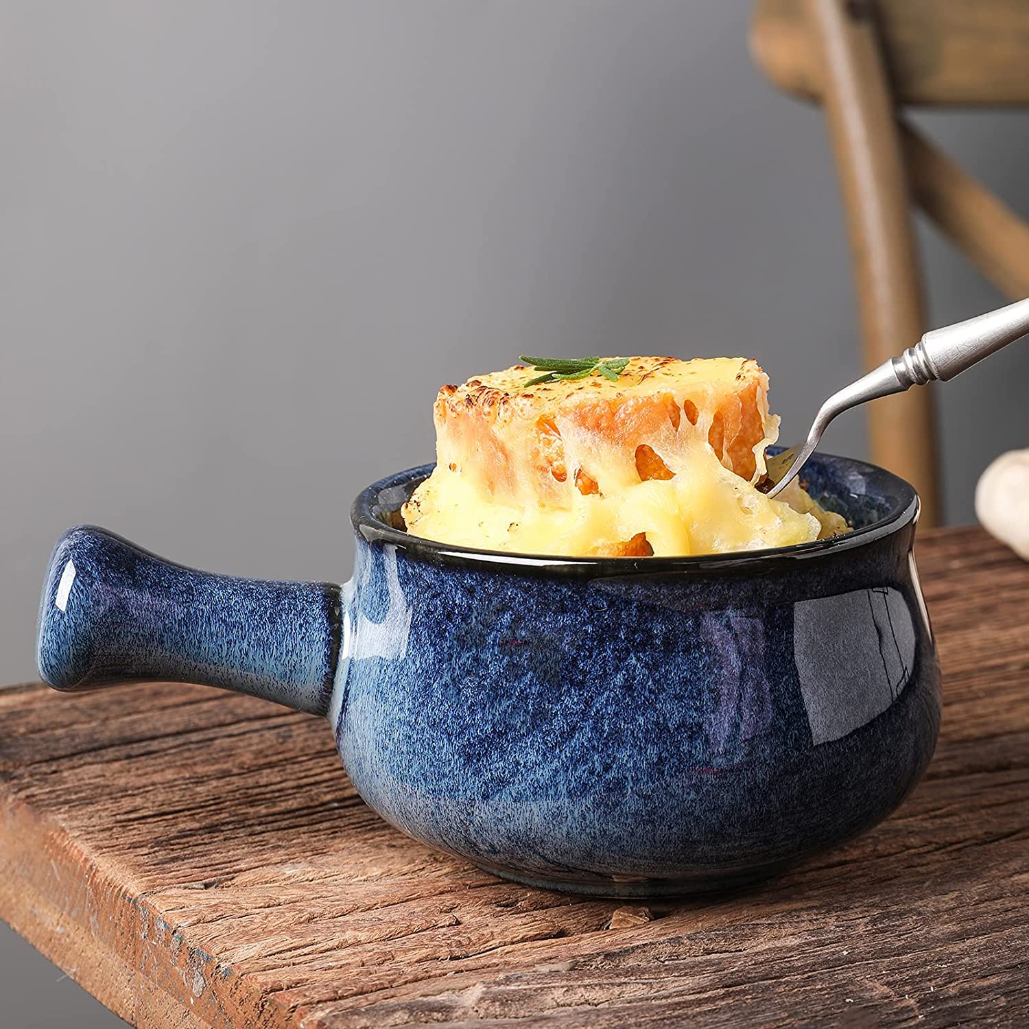 Vicrays conjunto de tazones azules, diseño elegante para mesa