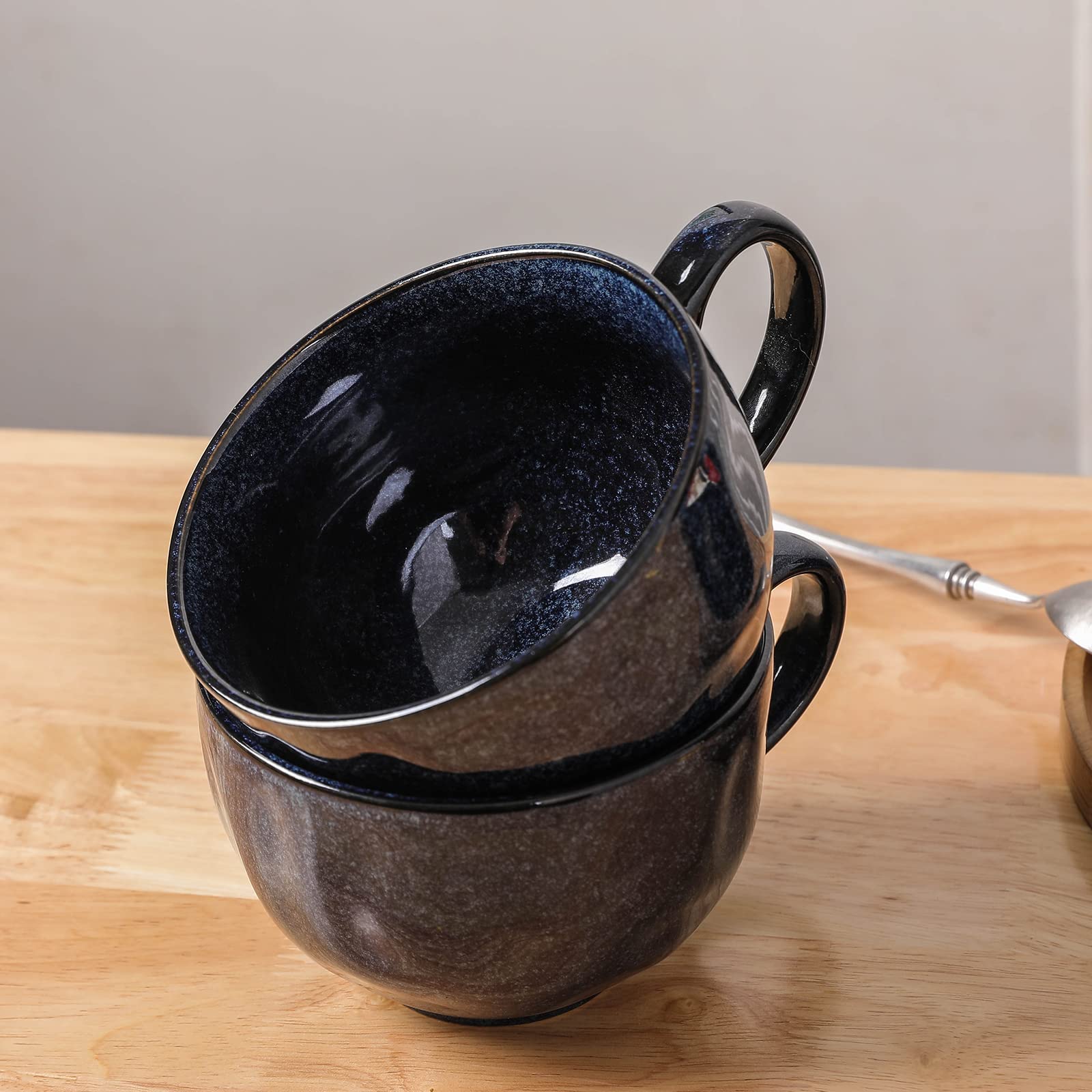 Vicrays taza grande para café espumoso, cómoda para bebidas calientes.