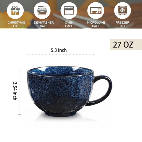 Vicrays taza cerámica amplia para cereal o helado, práctica y resistente.