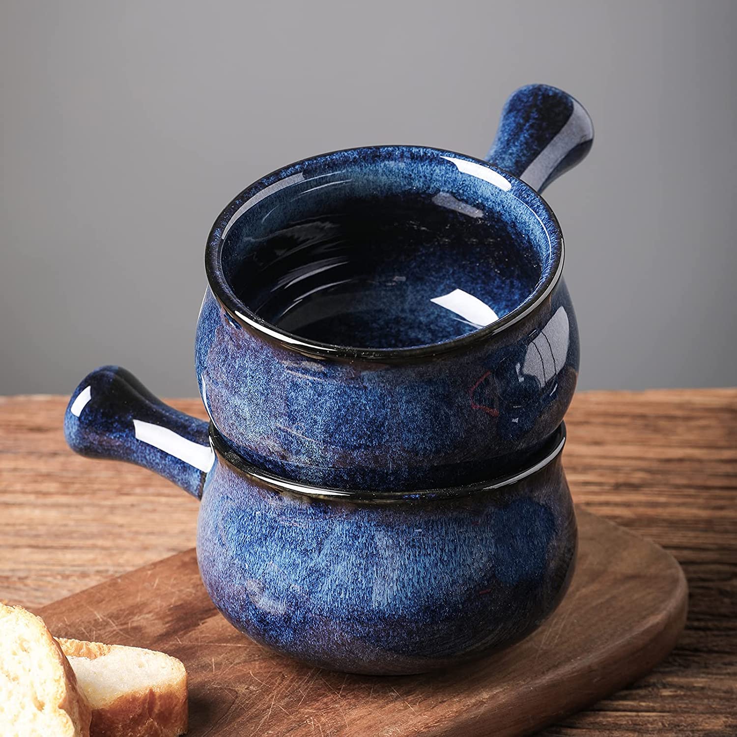 Vicrays sopa ceramica azul duradera sin plomo para uso diario