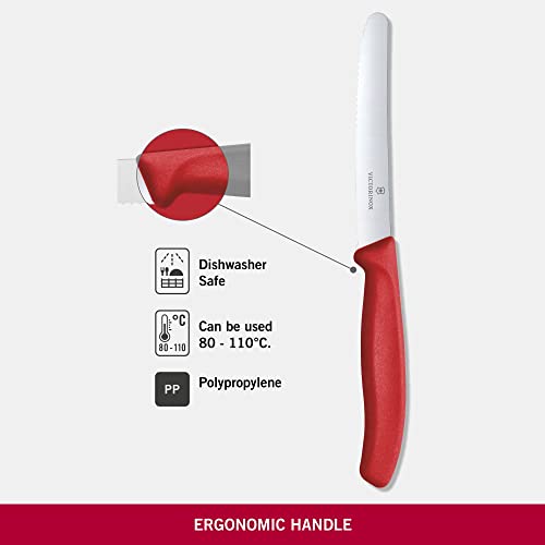 Victorinox, acero inoxidable de alto carbono, mantiene filo prolongado para uso diario.