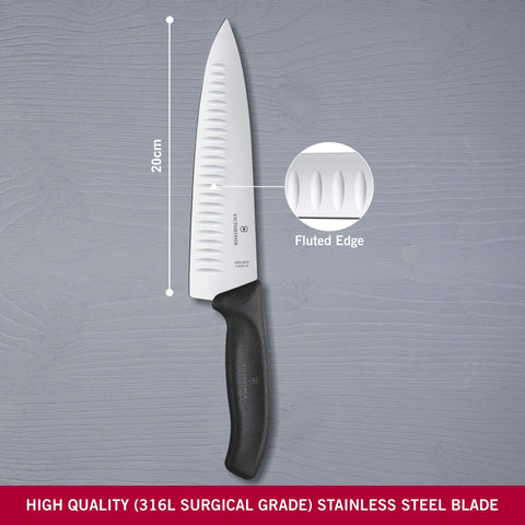 Victorinox cuchillo chef mango ergonómico negro para confort prolongado
