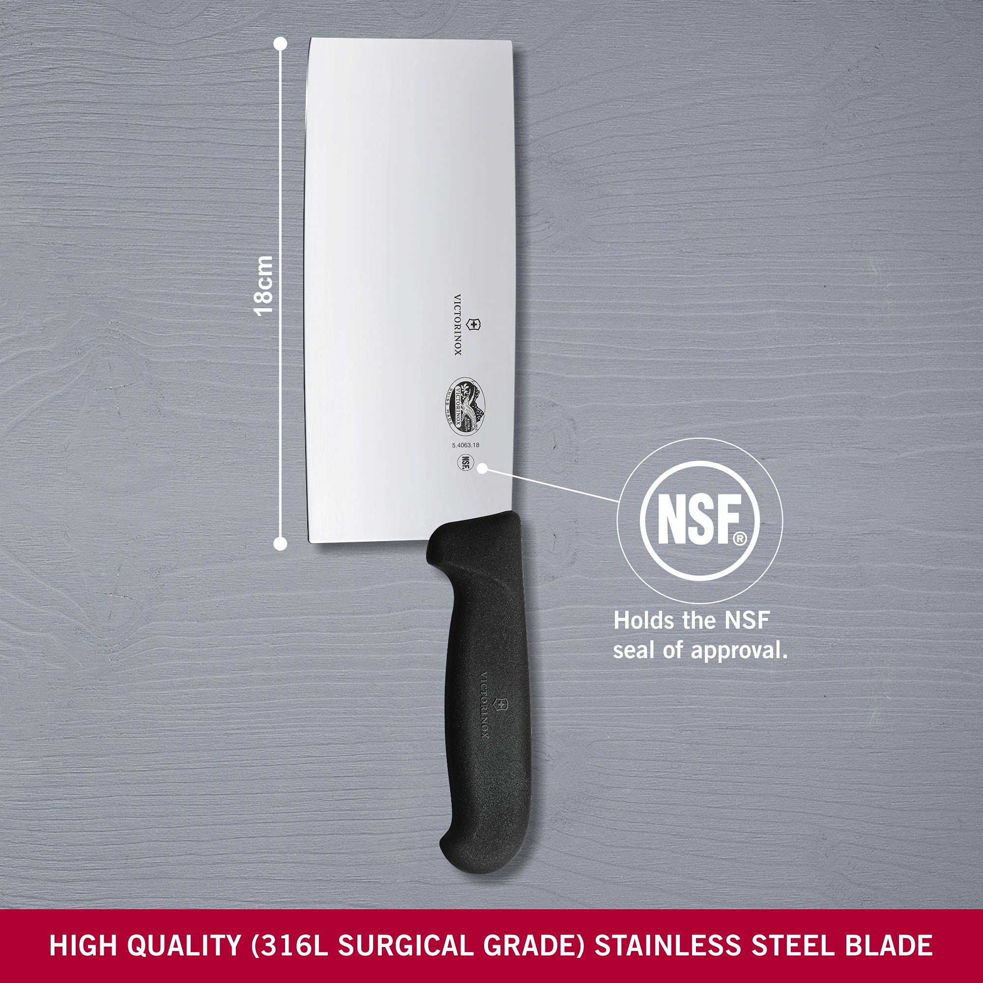 Victorinox cuchillo chino clásico de 7 pulgadas, corte robusto en carnes
