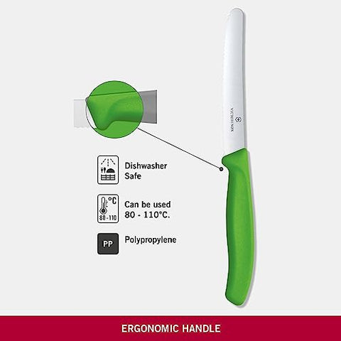 Victorinox Cuchillo de 11 cm, borde ondulado, para rebanar tomates con facilidad