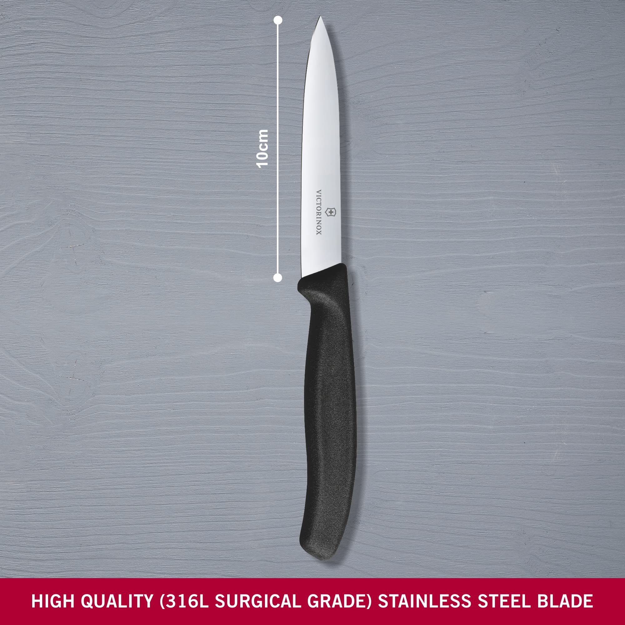 Victorinox Cuchillo Verduras SwissClassic, hoja de acero inoxidable duradera.