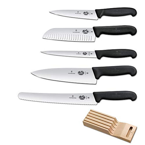 Victorinox Fibrox cuchillo serrado, mango negro, agarre cómodo incluso con superficies mojadas