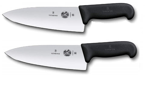 Victorinox Fibrox Pro cuchillo chef 8 pulgadas set de 2, corte preciso para la cocina