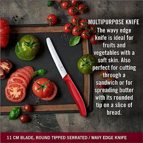 Victorinox Swiss Classic: cuchillo para pelar con filo ondulado para texturas resistentes.