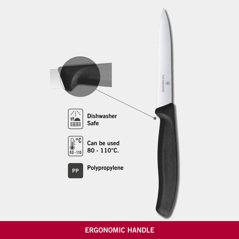 Victorinox VIC-6.7733 mango negro ergonómico para un agarre cómodo en sesiones largas.
